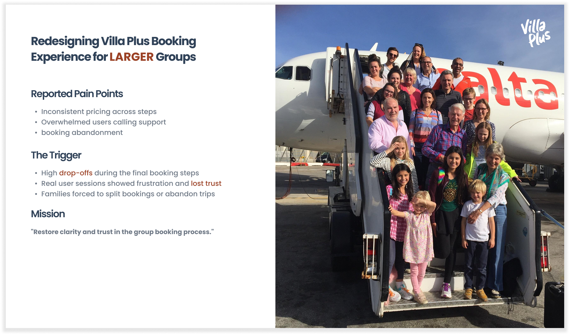 Redesigning Villa Plus booking for larger groups
